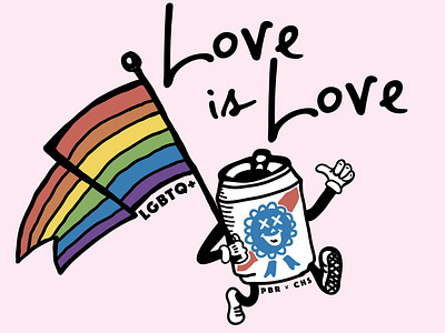 Love is Love PBR beer beer can branding illustration lgbtq logo pabst pbr pride