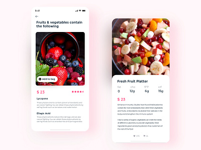 Pink romantic fruit app branding design fruit illustration pink ui ux