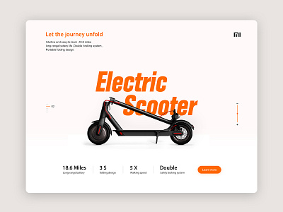 Xiaomi electric scooter branding design electric scooter fashion illustration ui ux web webdesign xiaomi