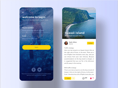 Travel diary app blue cool design diary fashion illustration typography ui ux