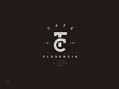 Café Florencia brand coffee lettering monogram vintage