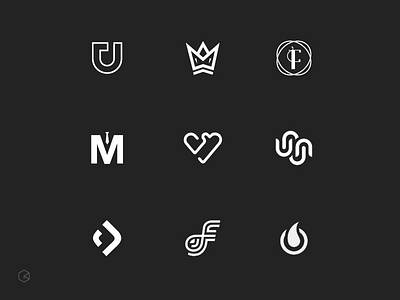 Negative Icons fonts graphic icons identity monograms negative set symbols typography white