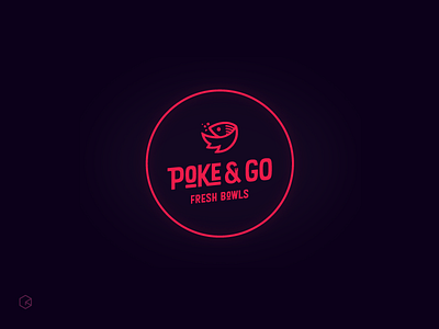 Poke and GO / Identity Project fish food identity lettering salmon script texture tropical