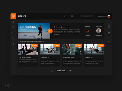 Uplift Workout App brand dashboard ui design logo ui uxdesign