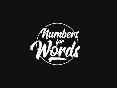 Numbers for Words logo unit calligraphic logo calliraphy lettering logo logo unit script script logo typography unit