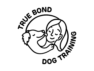 True Bond Dog Training black and white dog dog logo dog training illustration logo