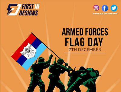 Armed Forces Flag Day design graphic design illustration post soicalmedia vector