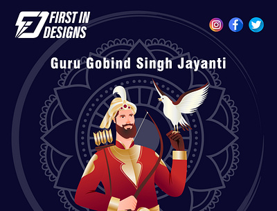 Guru Gobind Singh Jayanti branding design graphic design illustration logo post soicalmedia ui ux vector
