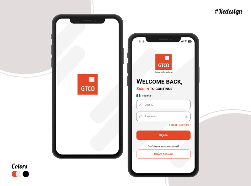 GTBank Login Redesign by Itua Wisdom on Dribbble