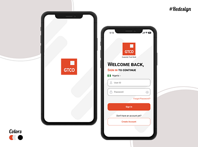 GTBank Login Redesign app design graphic design typography ui ux