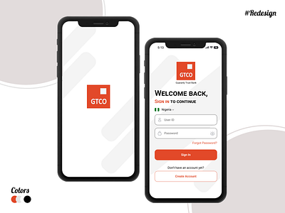 GTBank Login Redesign app design graphic design typography ui ux