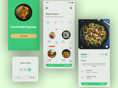 food delivery app ui by Shan Hussain on Dribbble