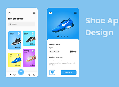 Shoe app design app app ui design ui ux