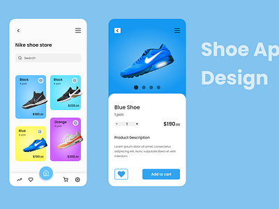 Shoe app design