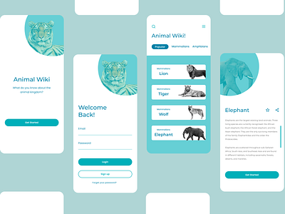 animal wiki app ui