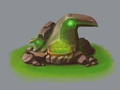 Stone art object casual concept art game design magical stone mobille game toucan