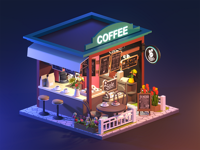 coffee 3dmax coffee render room