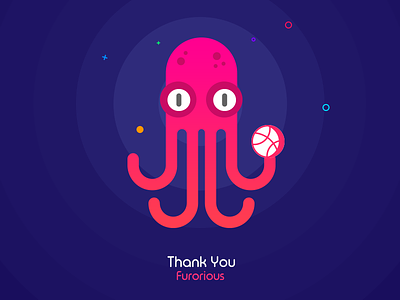 Hello Dribbblers! blue debut dribbble first furorious invitation octopus shot thankyou