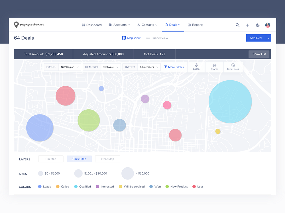 Map visualization by Ashmita Bhattacharyya for Map My Customers on Dribbble