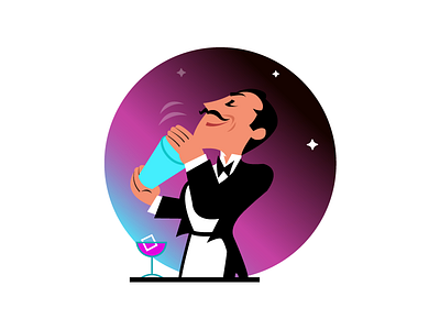 Bartender Appreciation Day bartender coctail drink friday happy hour icon night party shaken not stired vector