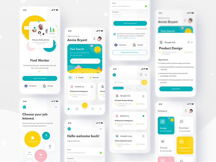 Work Finder App by Sulton handaya for Pelorous on Dribbble