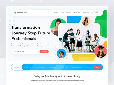 Scholercity Website campus carrier collage design desktop education landingpage school student university web web design website