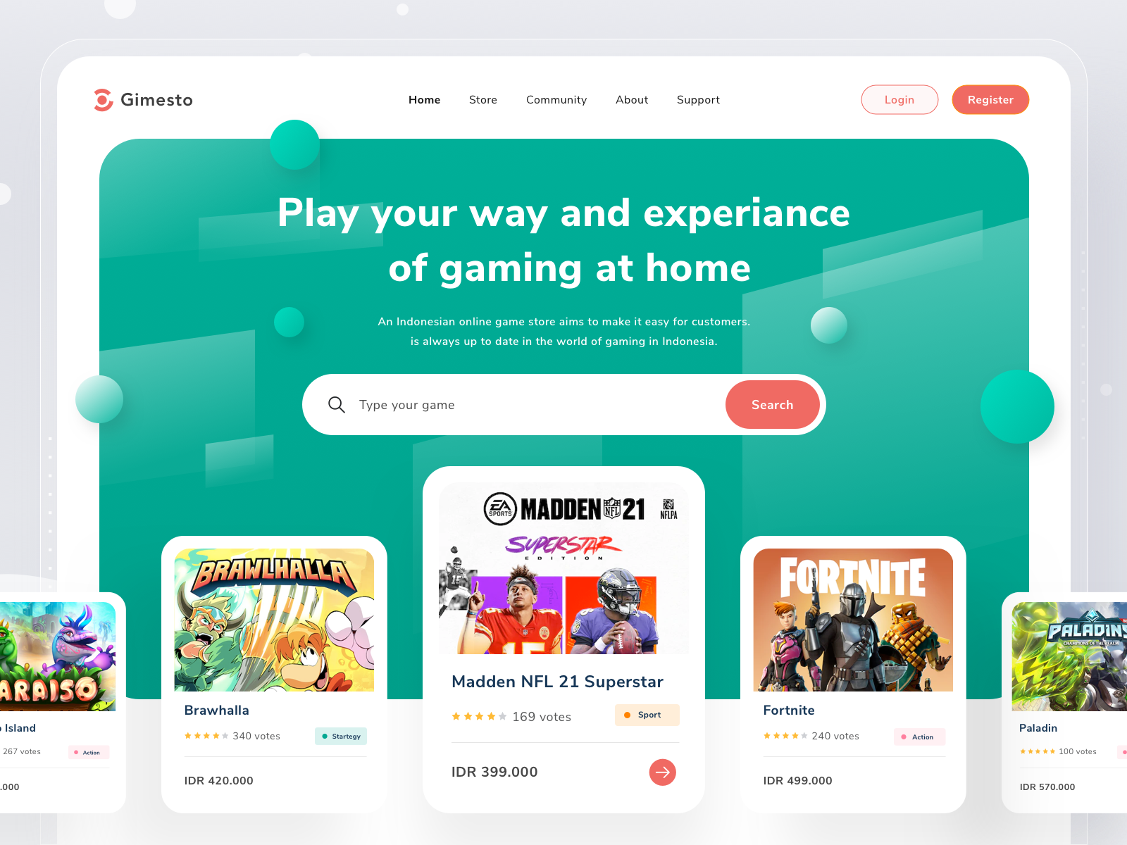 Game Store Website by Sulton handaya for Pelorous on Dribbble