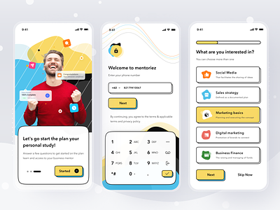 Mentoring Platform App app card cards clean coach design ios learn login mentor mobile profile simple ui