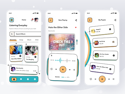 Online Music Streaming App app card clean design ios mobile music podcast profile spotify streaming ui youtube
