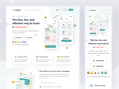 English Learning Landing Page App