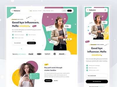 Paidcast Landing page