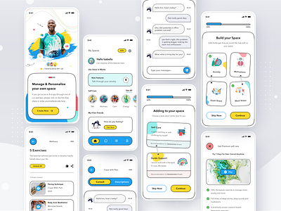 Mental Health App app card clean design health ios mental mobile profile psychology stress therapy ui