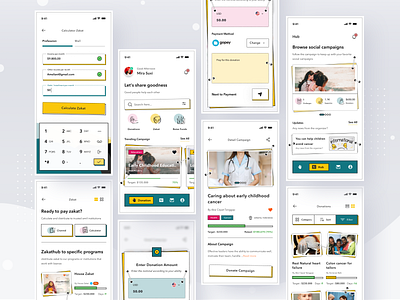 Crowfund App app campaign card clean crowd design dhuafa donations fund ios islam login mobile profile ui zakat