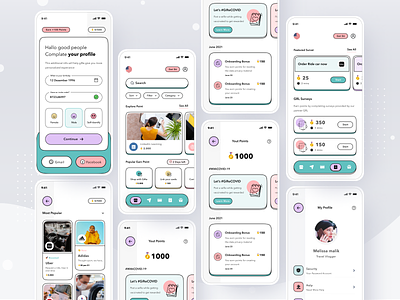Gifte App : Next level rewards app card clean design give illustration ios login loyalty mobile points profile rewards survey ui voucher