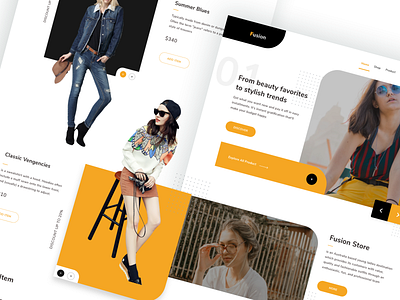 Fashion Store Landing Page clean ecommerce fashion grid models photo promo shop shop app simple ui pack website