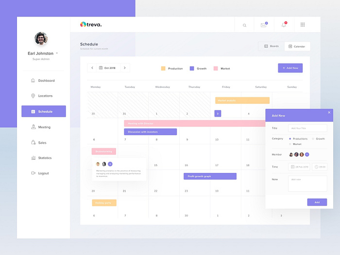 Schedule Dashboard by Sulton handaya on Dribbble