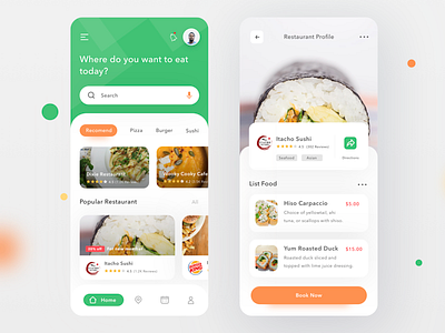 Restaurant Finder App app booking card clean design drink food foodie ios login map mobile profile reservation restaurant ui