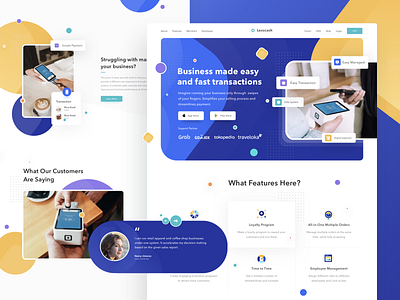 Lesscash landing page bank card case study cash cashier clean design fintech homepage landing page login money payment profile qrcode scan transaction ui web design website