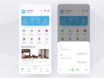 Gojek App Re-design app car card cards clean design food gojek grab ios mobile payment profile simple uber ui