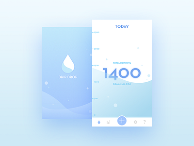 Drinking Water Tracker / Mobile App ios mobile app uxui water