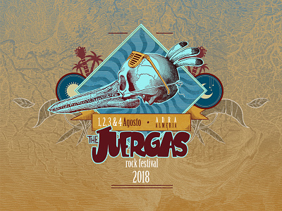 Juergas Rock Almeria 2018 engraving festival illustration malakkai poster rock