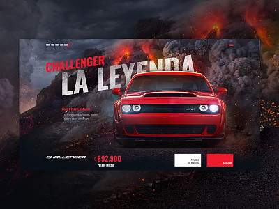 Challenger Demon car website challenger demon dodge evil explosion muscle cars smoke srt ui ux volcano