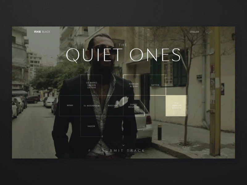 AXE BLACK - 'Bring the quite' animation axe dubai gif interaction motion transition uae ui uidesign ux website