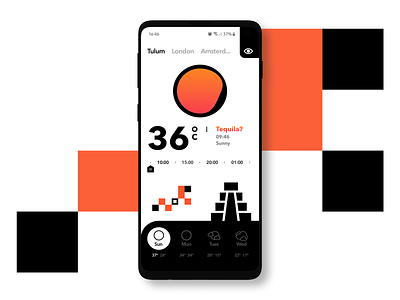 Weather app inspiration interface mexico mobile sun tulum ui uidesign ux weather app