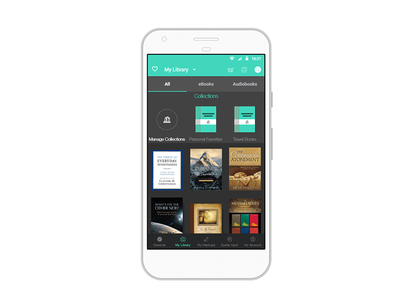 DeseretBook - Personal Collections (Android) android app deseret experience interface mobile ui user