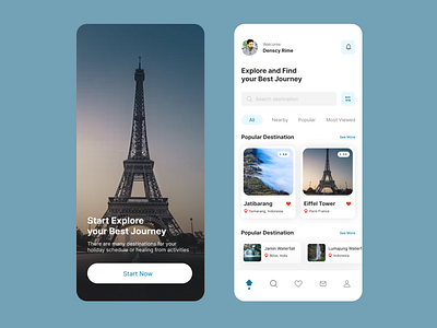 Tourist app UI design