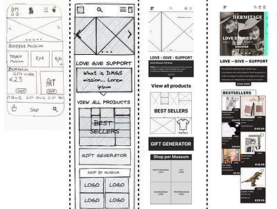 The process: Dutch Museum Gift Shop figma prototype sketch ui ux