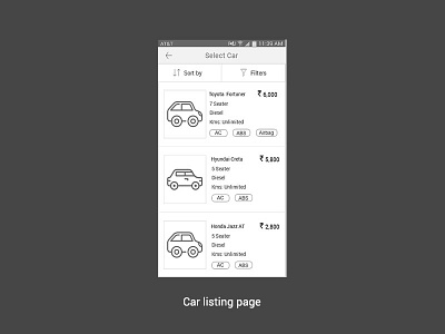 Tripz - Car listing page best car rent design mobile portfolio problem solution sketch user experience wireframe