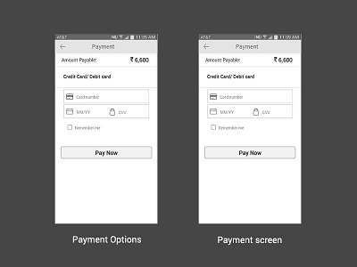 Tripz - Payment Screens