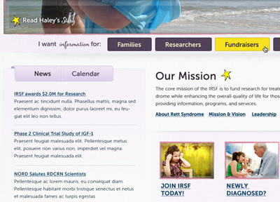 Disease Awareness Site feminine nonprofit purple